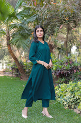 Modal Designer Co-ord Set With V-Neckline